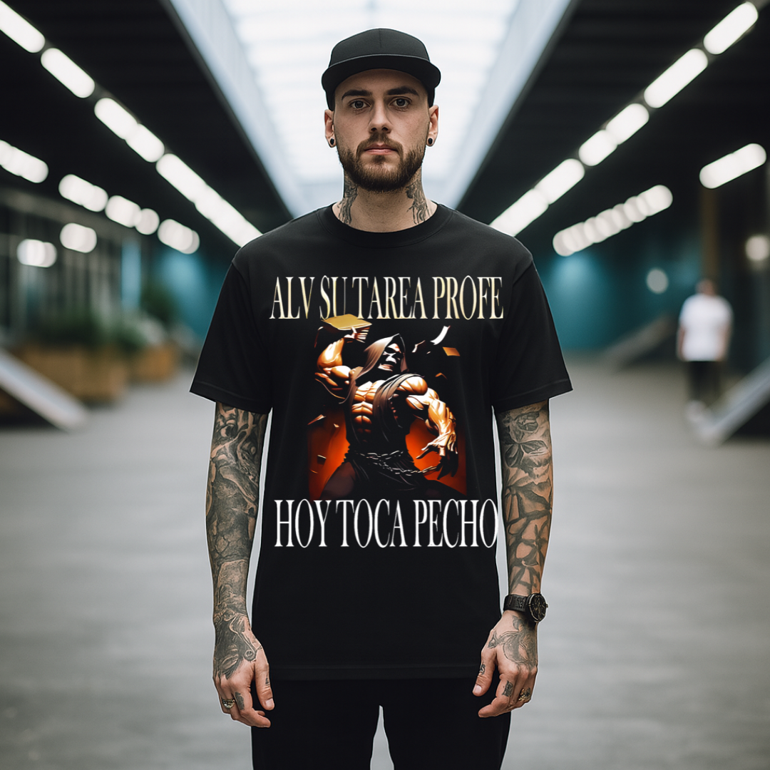 Playera calacas Alv su tarea profe corte recto