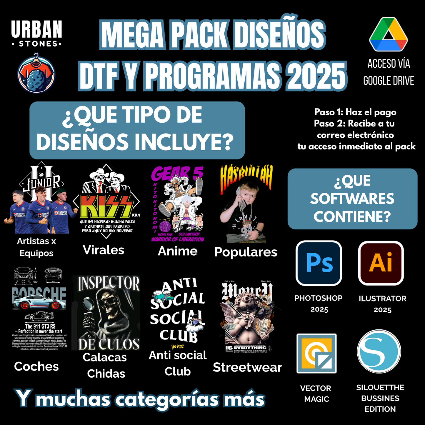 Mega Pack Emprendedor: +30,000 Diseños, Mockups y Software de diseño para Playeras