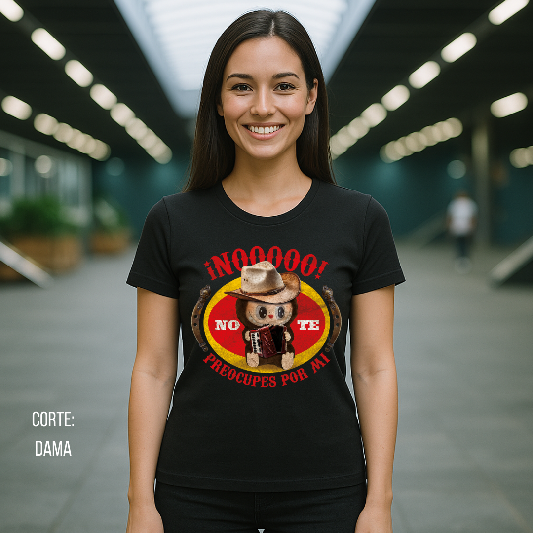 Playera labubu "No te preocupes por mi"